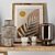 Title: Modern Decor Set - Shelf, Vases, Dishes & Books 3D model small image 3