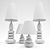 HOFF Ecume Ness Emma Table Lamps Set 3D model small image 4