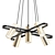 Modern Gold and Black GU10 Ceiling Chandelier 3D model small image 1