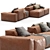 Bonaldo PEANUT B Leather Sofa 3D model small image 3