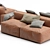 Bonaldo PEANUT B Leather Sofa 3D model small image 7