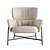 Caristo Low Back Velvet Armchair 3D model small image 3