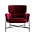 Caristo Low Back Velvet Armchair 3D model small image 4