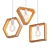 Modern Geometric Hanging Wood Lights 3D model small image 1