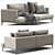 Contemporary Alexis Sofa: Modern Comfort in Millimeters 3D model small image 3