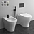 Elegant Italian Back to Wall WC/Bidet 3D model small image 1