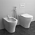 Elegant Italian Back to Wall WC/Bidet 3D model small image 3