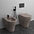 Elegant Italian Back to Wall WC/Bidet 3D model small image 4