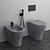 Elegant Italian Back to Wall WC/Bidet 3D model small image 5