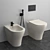 Elegant Italian Back to Wall WC/Bidet 3D model small image 6