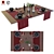 Sleek Dining Table Set 01 3D model small image 1
