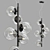 Industrial Black Glass Designer Ring Chandelier 3D model small image 3