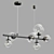 Industrial Black Glass Designer Ring Chandelier 3D model small image 4