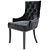 Elegance in Black: Velvet Chair with Black Legs 3D model small image 6