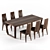  Vietnamese Walnut Dining Set 3D model small image 1