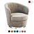 Elegant Dove Grey Swivel Chair 3D model small image 1