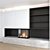 Modern Fireplace Wall Set 3D model small image 1