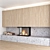 Modern Fireplace Wall Set 3D model small image 3