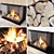Modern Fireplace Wall Set 3D model small image 4
