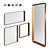 Sleek Set of Cattelan Italia Mirrors 3D model small image 1