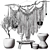 Boho Macrame Decor Set with Hanging Panno & Tree 3D model small image 7