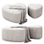 Cozy Heart Ottoman: Versatile and Stylish 3D model small image 2