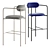 Versatile Metal and Fabric Bar Stool 3D model small image 2