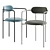 Metal and Fabric Armchair Stool 3D model small image 2