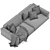 Luxurious Rolf Benz Volo Corner Sofa 3D model small image 2
