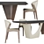 Elegant Pinnacle Table & Luisa Chair 3D model small image 2