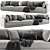 Elegant Blanche Katarina 3-Seater Sofa 3D model small image 3