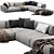 Elegant Arflex Sofa 3D model small image 1