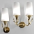 Elegant Brass Glass Wall Lamp 3D model small image 1