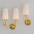 Elegant Brass Glass Wall Lamp 3D model small image 2