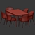 Elegant Modern Dining Set 122 3D model small image 3