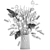 Elegant Dried Flower Bouquet 3D model small image 7