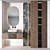 RPM-02 Bathroom Set: Sink, Mirror, Wardrobe, Shelf, Tile 3D model small image 1