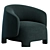 Taru Armchair: Stylish Fabric Easy Chair 3D model small image 3