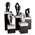 Abstract Sculptures Pedestal: Black & White 3D model small image 1
