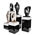 Abstract Sculptures Pedestal: Black & White 3D model small image 3