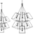 Elegant Fulton Chandelier in Aged Zinc 3D model small image 2