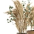 Pampas Bliss: 20 Dry Plants in Wicker Basket 3D model small image 3