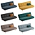 Vias Velvet Sofa Collection 3D model small image 2