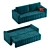 Elegant Velvet Sofa in Emerald 3D model small image 3