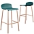 Syrus Grey Copper Bar Stools - Set of 2 3D model small image 2