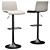 Modern Grey Adjustable Bar Stools 3D model small image 1