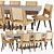 Modern Ryan Table & Rudolf Chair 3D model small image 1