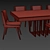 Modern Ryan Table & Rudolf Chair 3D model small image 3