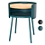 Modern Teal Bedside Table: Ooty 3D model small image 7