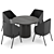 Modern GUBI Dining Table Set 3D model small image 1